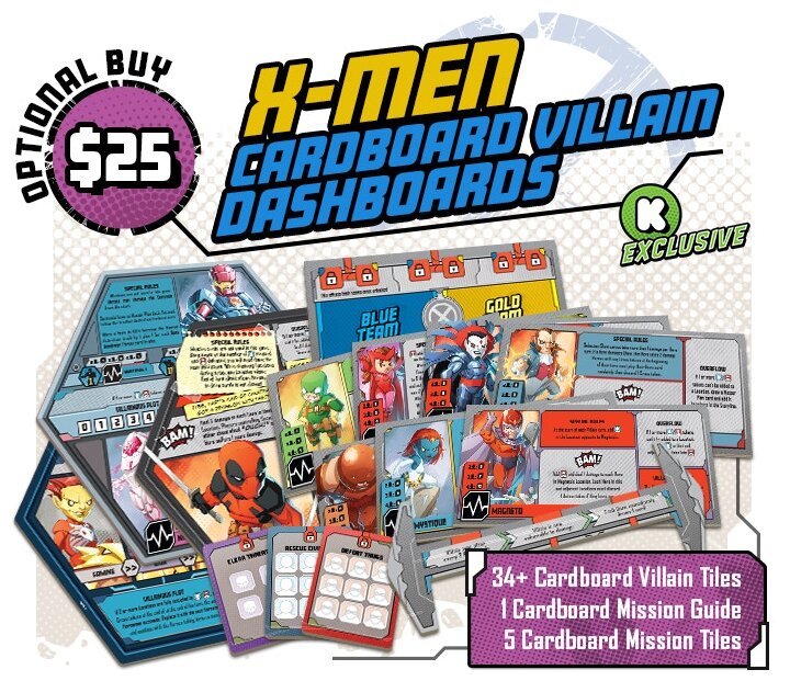 Marvel United : X-Men - Cardboard Villain Dashboards