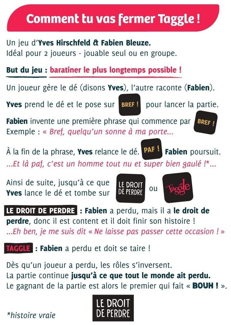 Comment tu vas fermer Taggle !