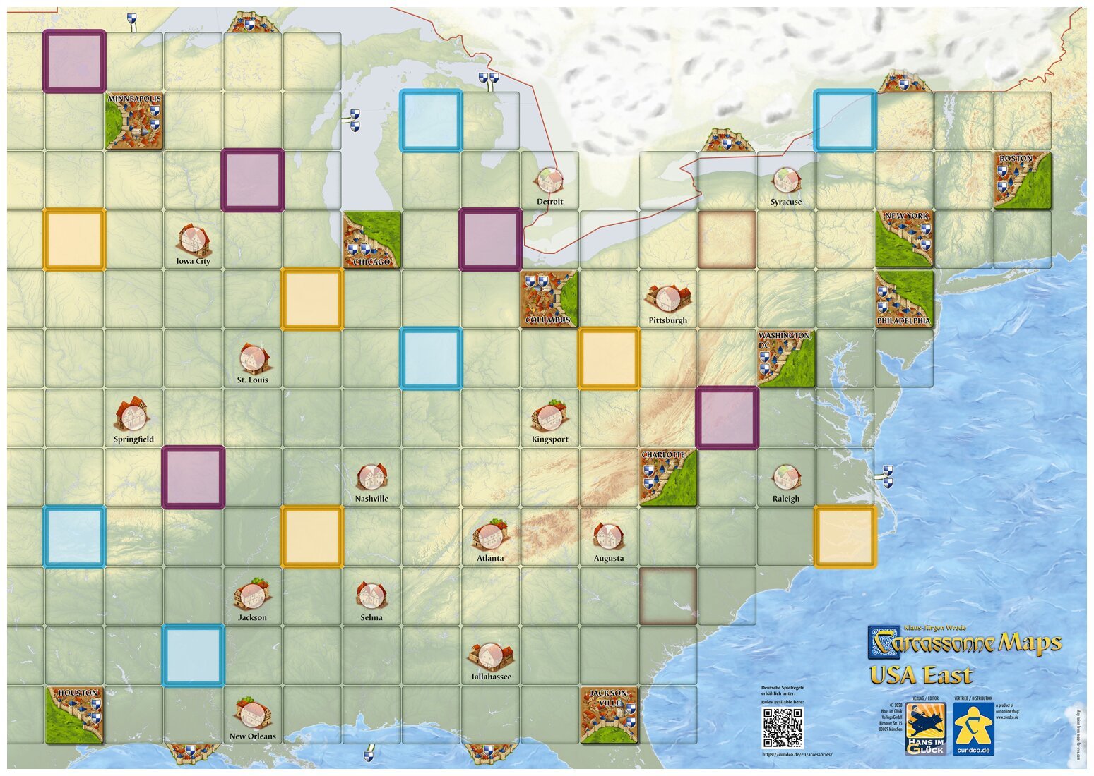 Carcassonne Maps - USA East