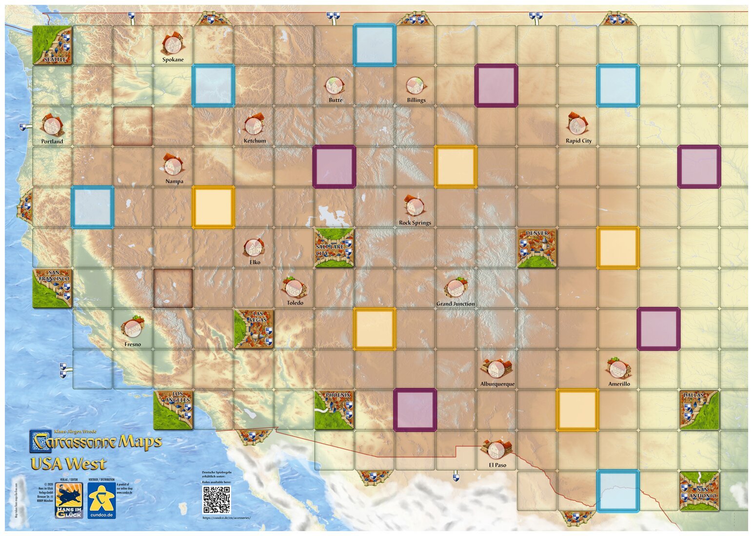 Carcassonne Maps - USA West