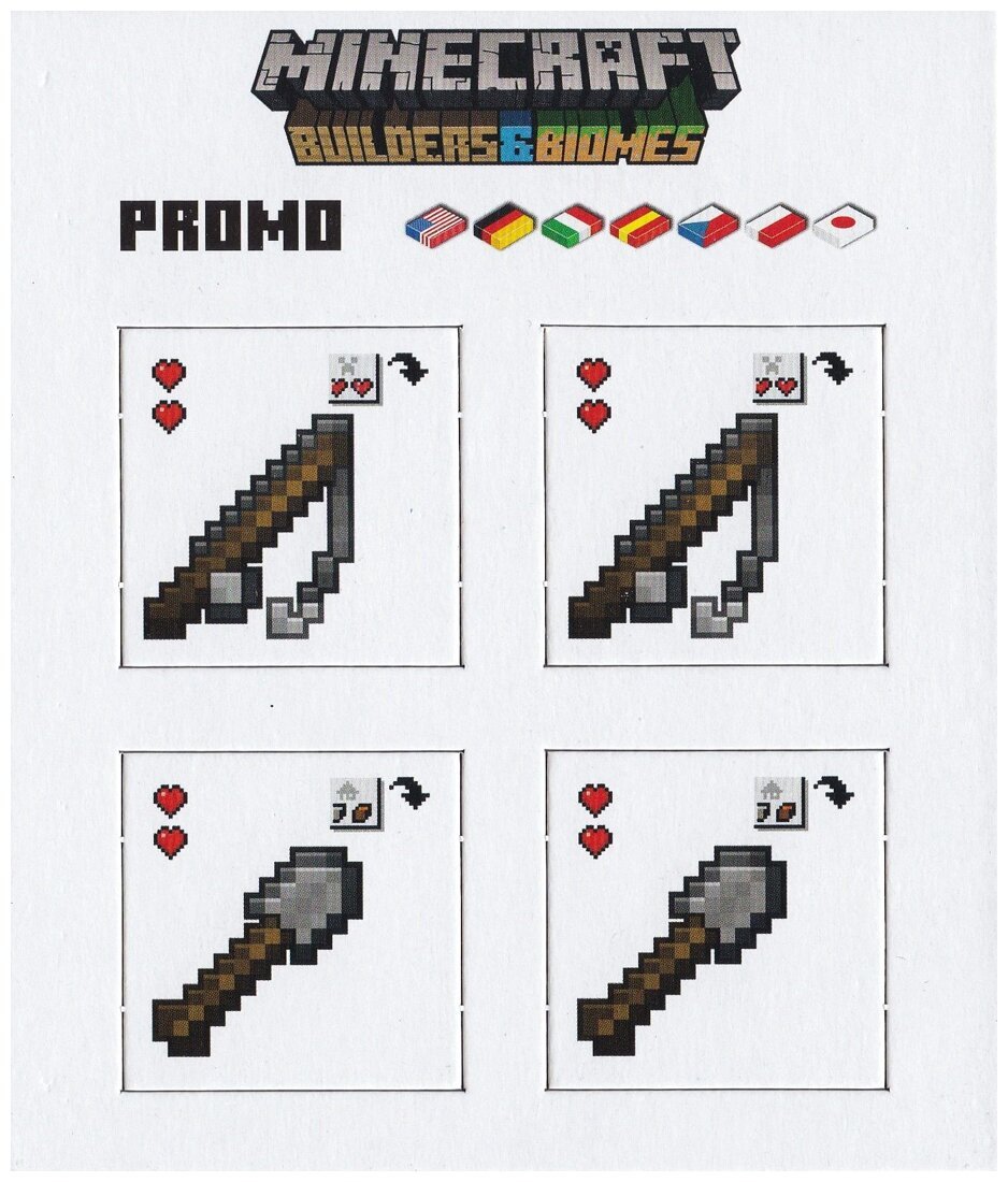 Minecraft : Builders & Biomes – Fishing Rod and Shovel promo cards