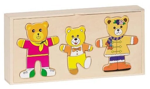 Puzzle en Bois À Habiller - Famille ours