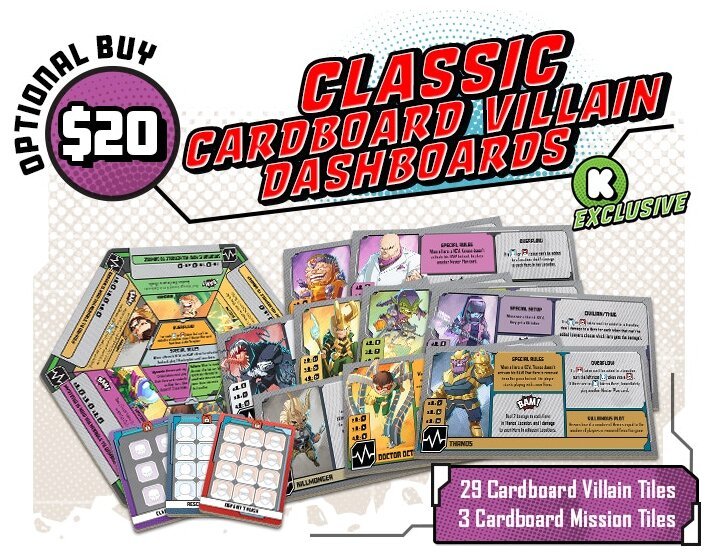 Marvel United - Classic Cardboard Villain Dashboards
