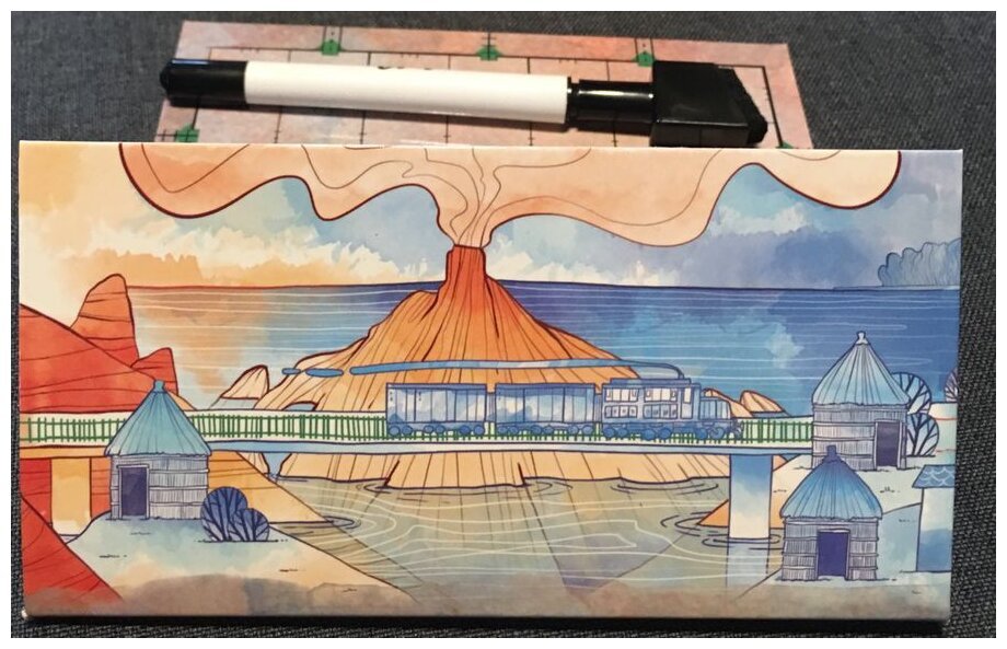 Railroad Ink - Promo Board #1 – Blue Train