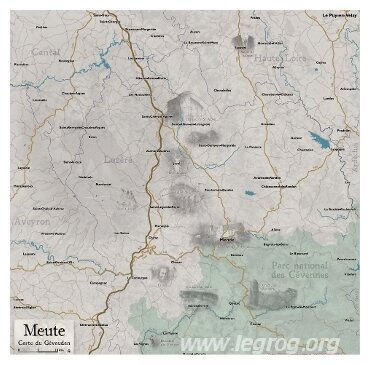 Meute - Carte du Gévaudan