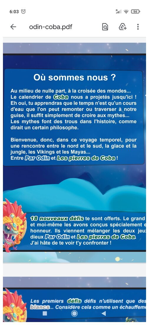 Par Odin / Les Pierres de Coba - Défis Bonus