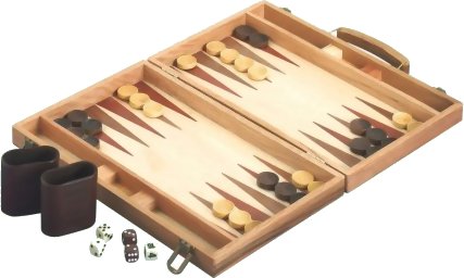 Backgammon en bois - coffret pliable