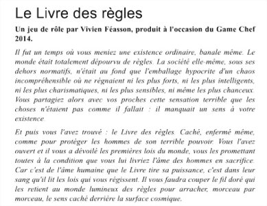 Le livre des règles