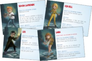 Zombie Kidz - cartes personnages