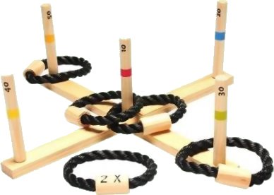 Jeu de lancer d'anneaux en bois
