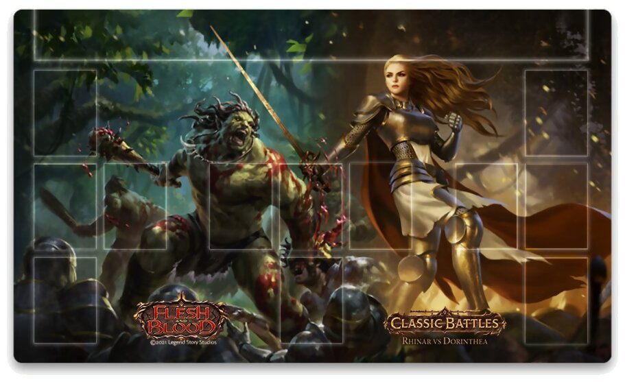 Flesh and Blood TCG - Tapis de jeu - Rhinar vs Dorinthea - Classic Battles