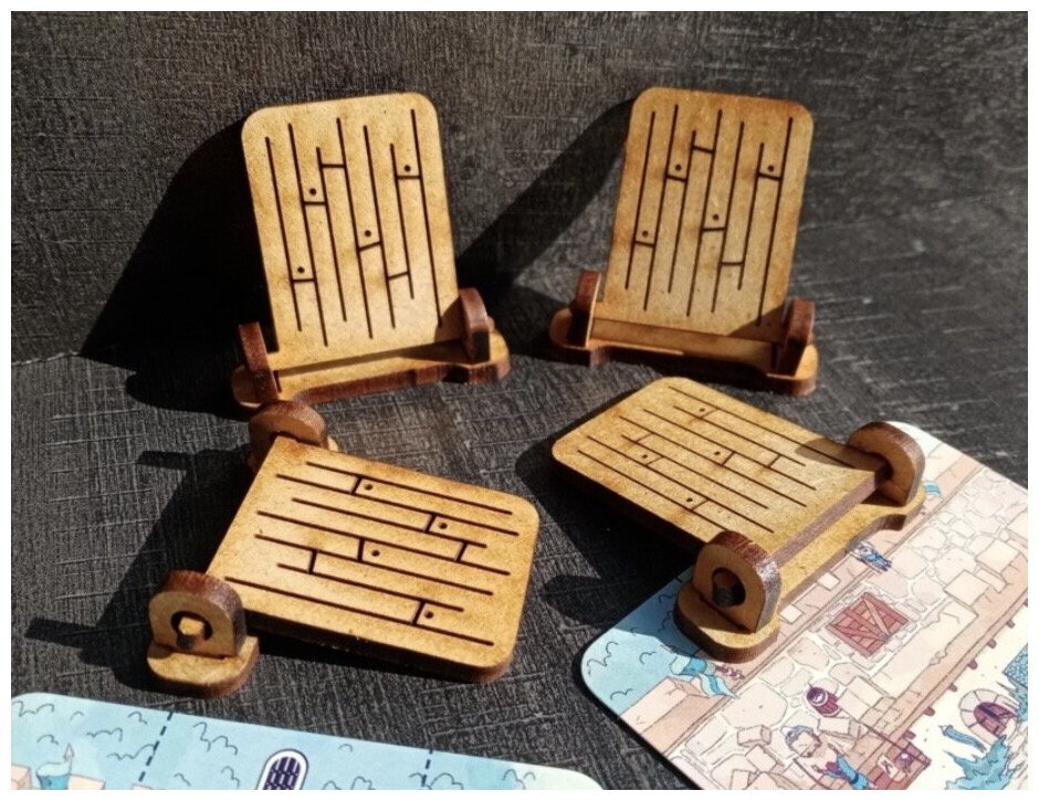 Forfort - 4 Jetons Pont-Levis En Bois