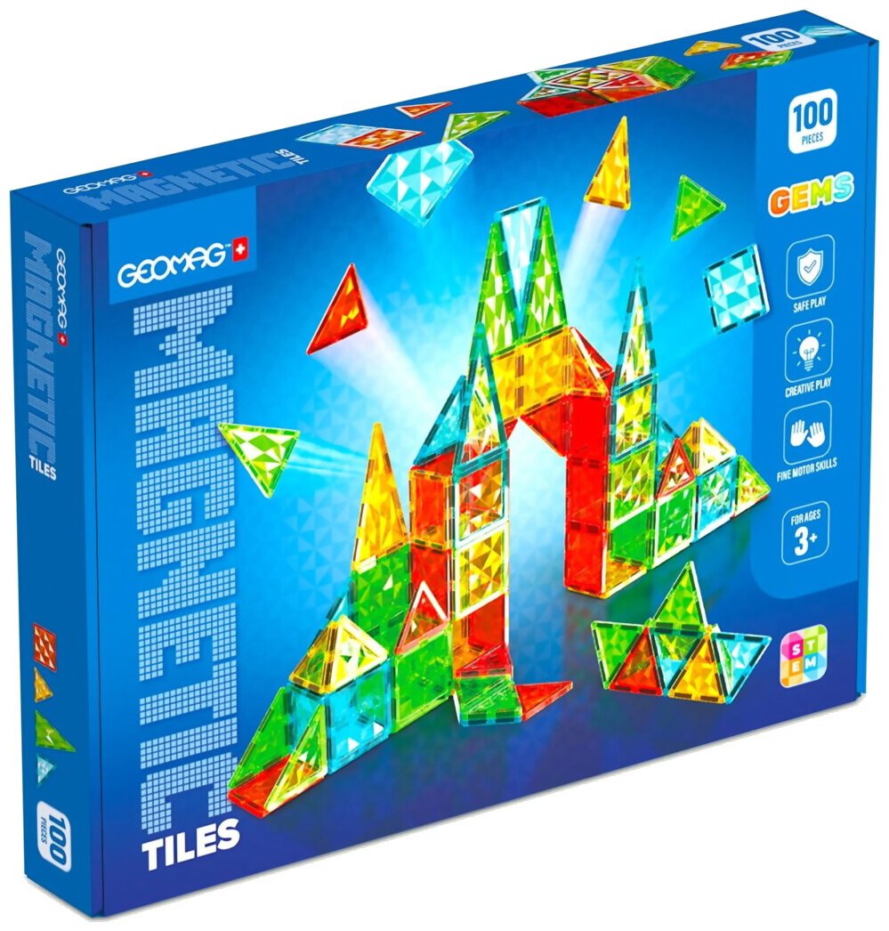 Geomag - Magnetic Tiles - 100 Pièces