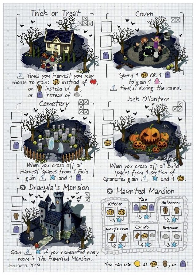 Imperial Settlers : Roll & Write – Halloween 2019 Promosheet