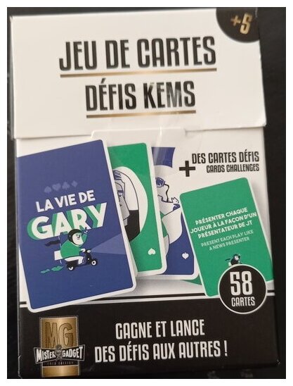 Jeu De Cartes Défis Kems - La vie de Gary