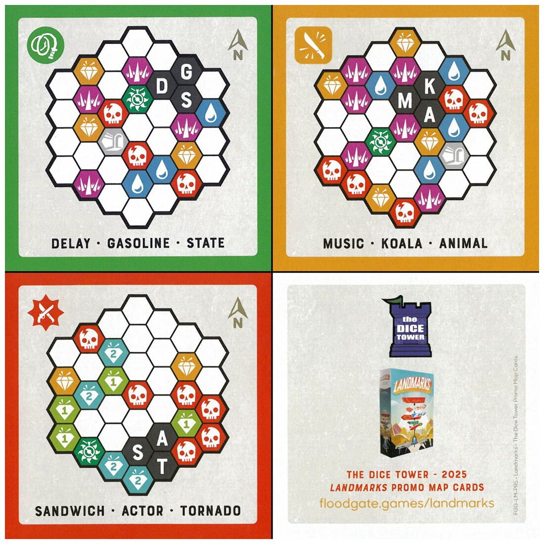 Landmarks - Dice Tower 2025 Promo Map Cards