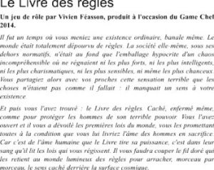 Le livre des règles