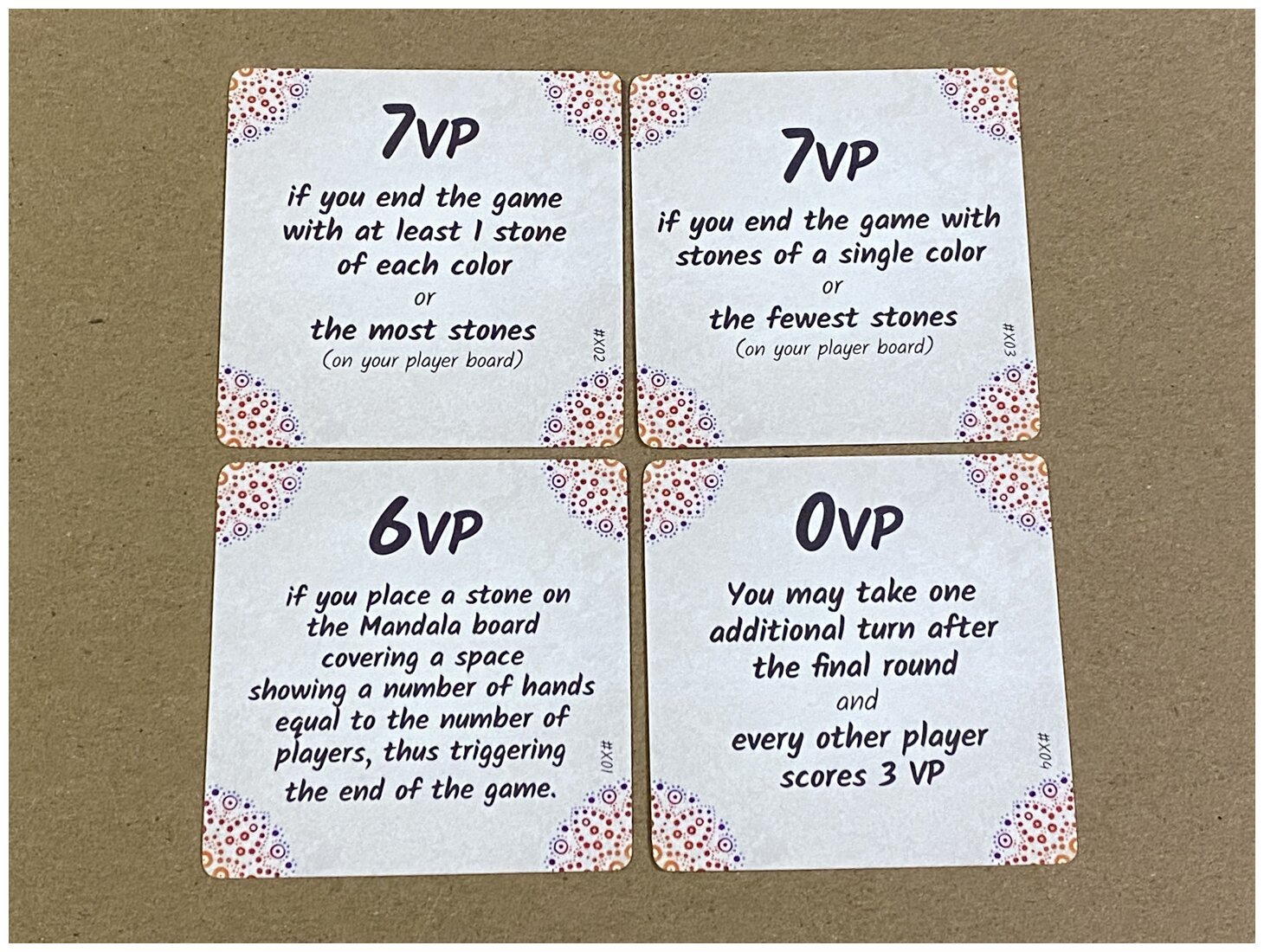 Mandala Stones - Dice Tower 2021 Objective Cards