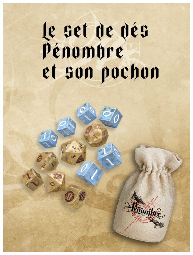 Pénombre - Le set de dés Pénombre et son pochon
