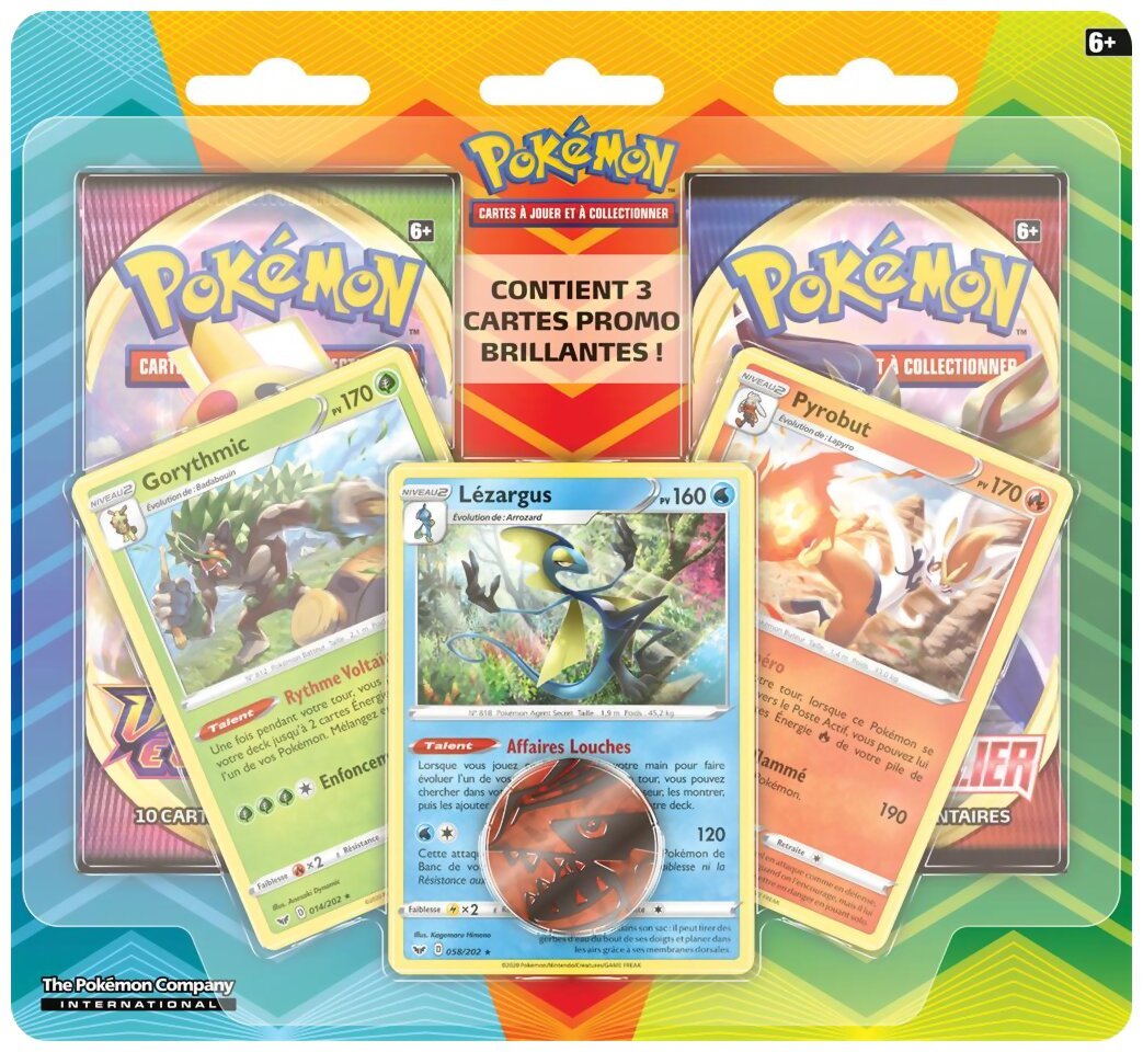 Pokémon JCC - Pack de 2 boosters - Lézargus & Pyrobut & Gorythmic - Janvier 2021