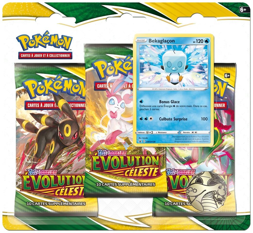 Pokémon JCC - Pack De 3 Boosters - Bekaglaçon - Évolution Céleste