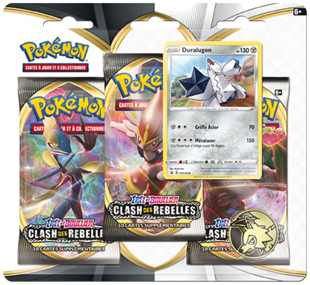 Pokémon JCC - Pack De 3 Boosters - Duralugon - Clash des Rebelles