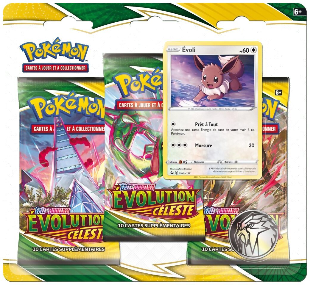Pokémon JCC - Pack De 3 Boosters - Évoli - Évolution Céleste