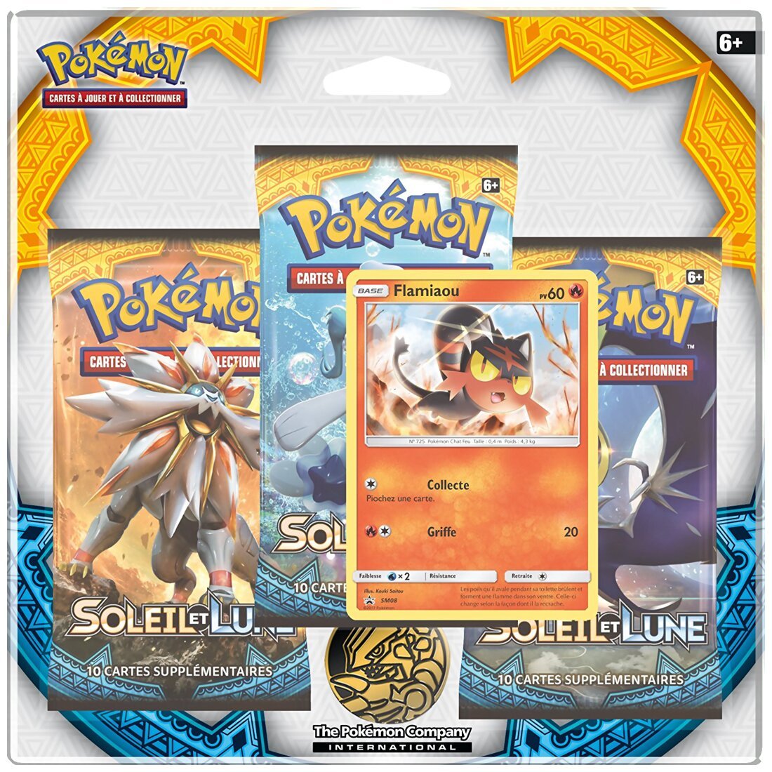 Pokémon JCC - Pack de 3 boosters - Flamiaou - Soleil et Lune