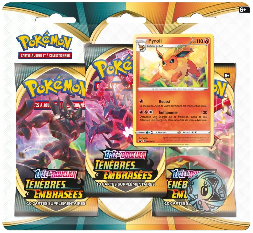 Pokémon JCC - Pack De 3 Boosters - Pyroli - Ténèbres Embrasées