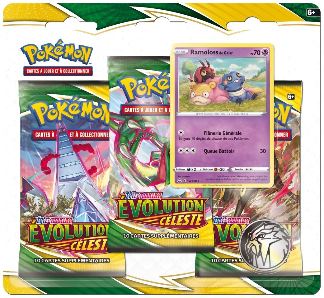 Pokémon JCC - Pack De 3 Boosters - Ramoloss de Galar - Évolution Céleste