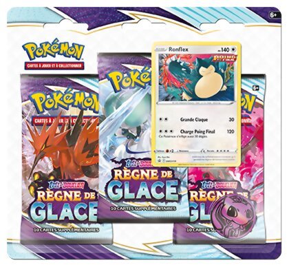 Pokémon JCC - Pack De 3 Boosters - Ronflex - Règne de Glace