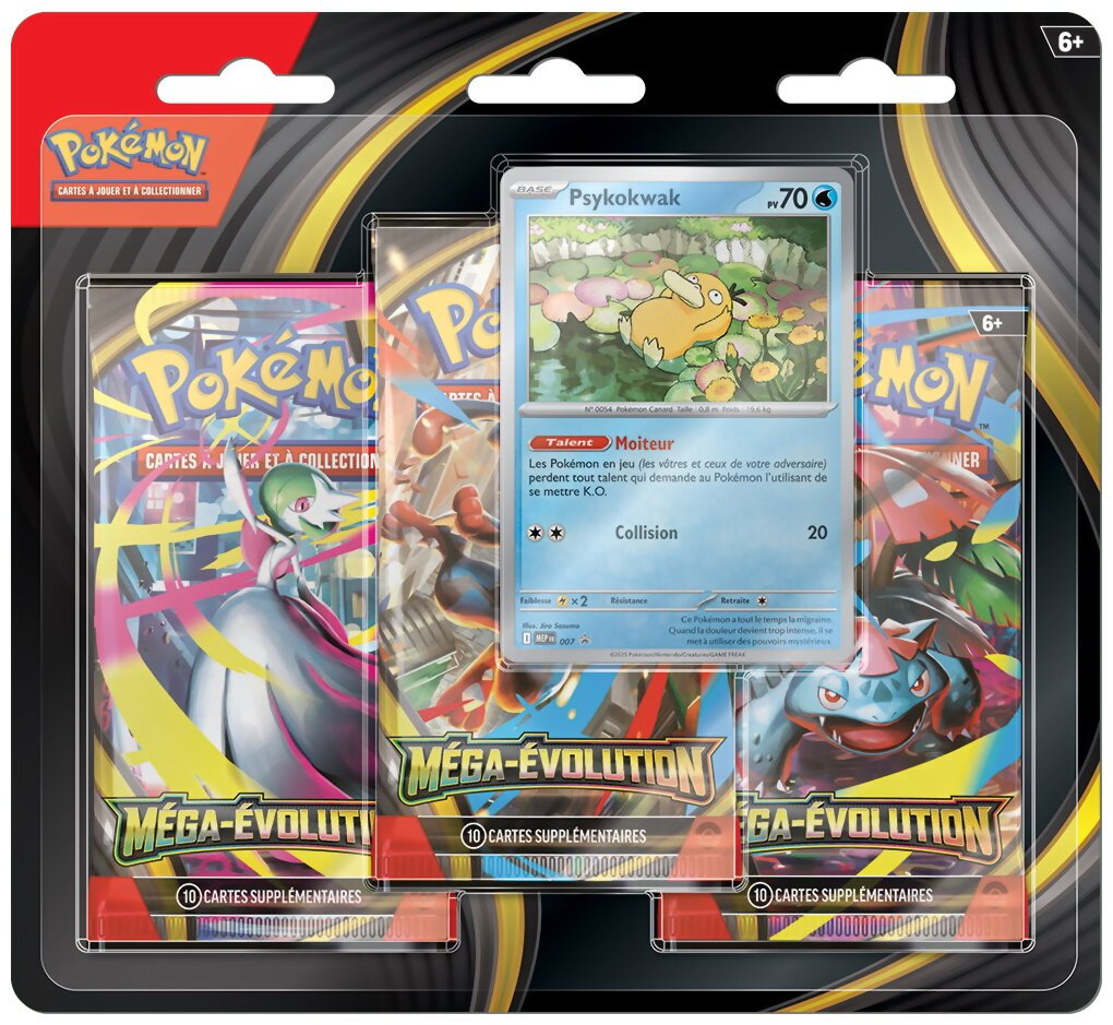 Pokémon - Pack de 3 boosters - Psykokwak - Méga-Evolution
