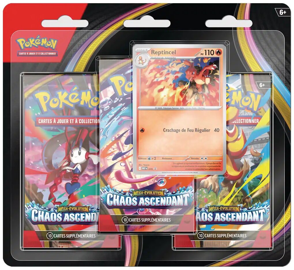 Pokémon - Pack de 3 boosters - Reptincel - Chaos Ascendant