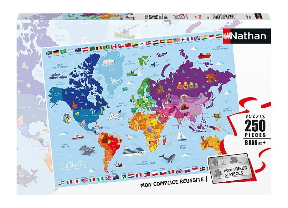 Puzzle - Carte Du Monde - 250 pièces
