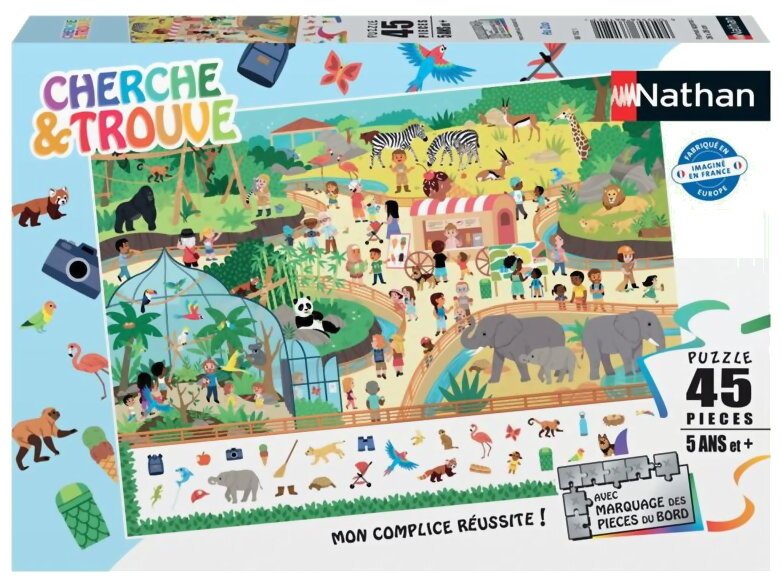 Puzzle - Cherche Et Trouve - Au Zoo - 45 Pièces
