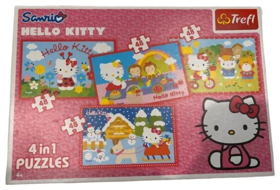 Puzzle - Hello Kitty - 4 Puzzles - 48 Pièces