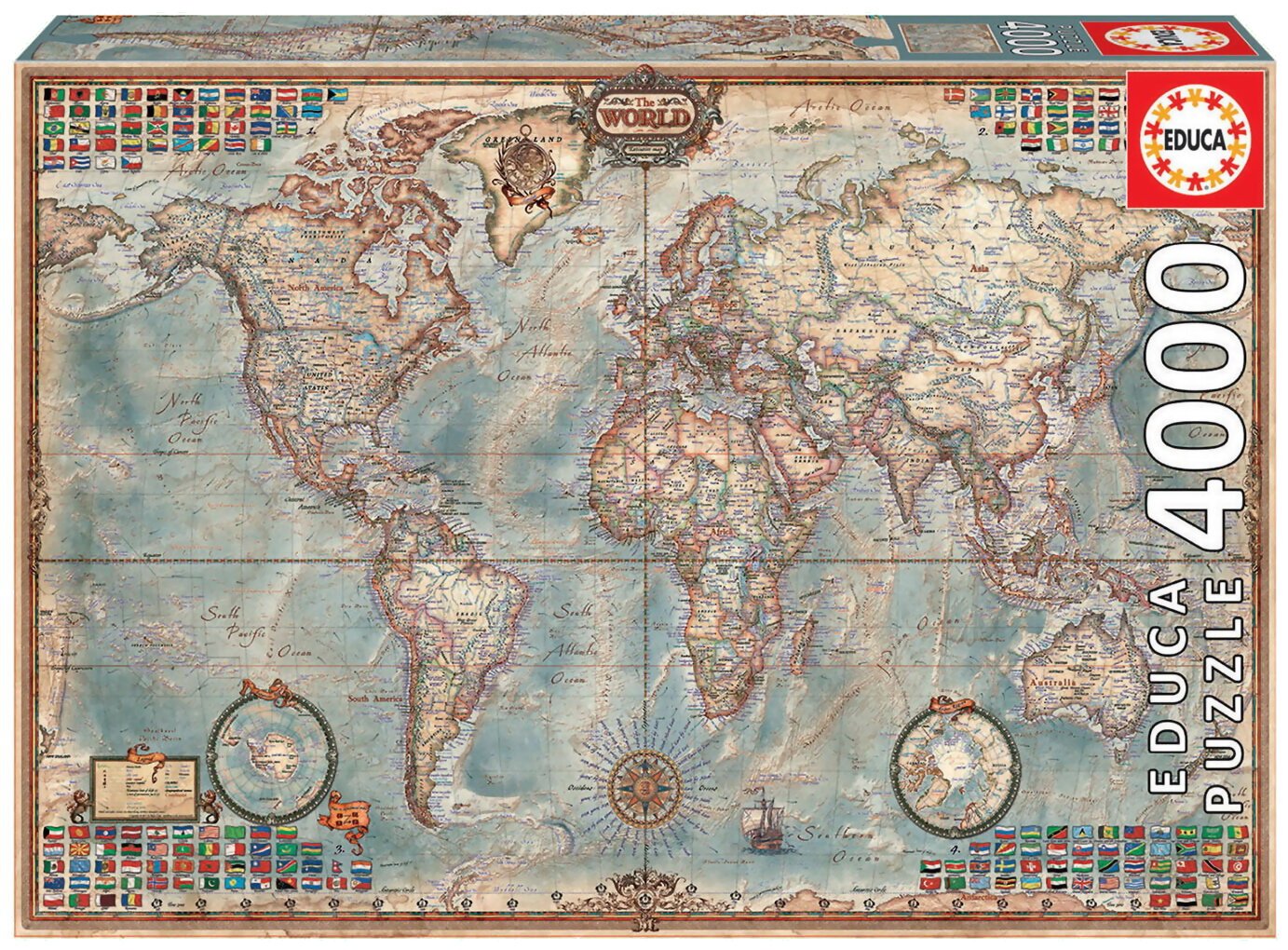Puzzle - Le monde, carte politique - 4000 pièces