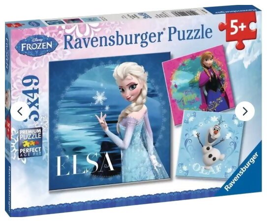 Puzzle - Disney Frozen  Elsa, Anna et Olaf - 3x49 pièces