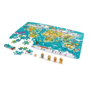 Puzzle - Tour du monde 2 en 1 - 100 pièces