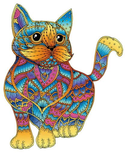Rainbow Puzzle En Bois - Chat