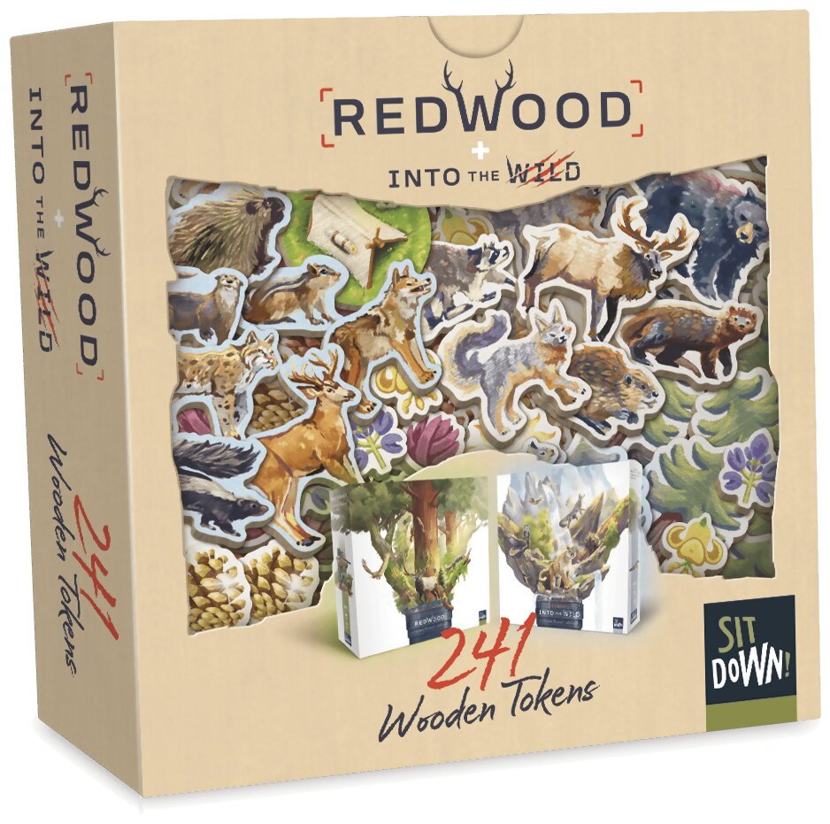 Redwood - 241 Wooden Tokens
