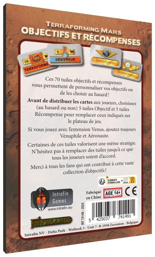 Terraforming Mars - Objectifs Et Récompenses