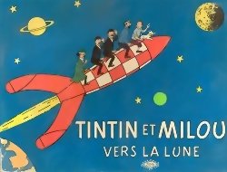 Photo: Tintin et Milou vers la lune