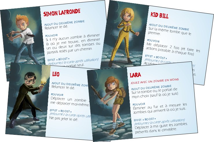 Zombie Kidz - cartes personnages